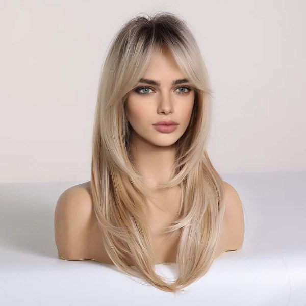 Shoulder-Length Golden Curly Wig