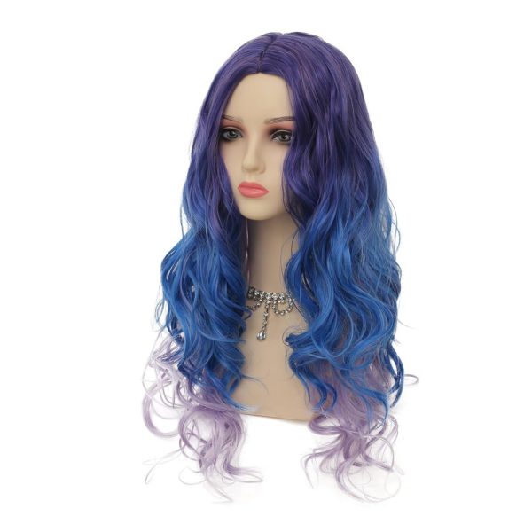 Blue-Purple Mixed Color Long Wavy Wig
