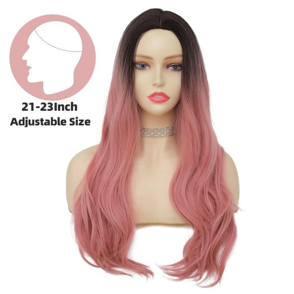 Gradient Pink Long Wavy Wig