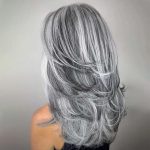 Silver-Gray Layered Wavy Wig