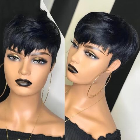 Wearable pixie cut wig