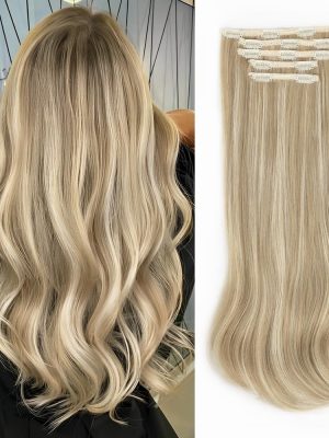 20" Soft Lace Weft Clip-Ins, Dirty Blonde Mix