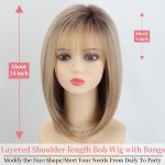 14-inch gradient gold highlighted wig