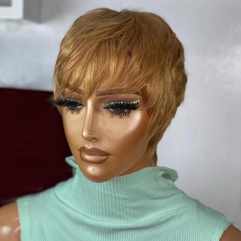 Golden pixie cut wig