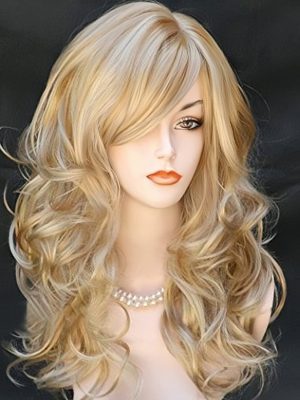22-inch Golden Brown Mixed Wavy Wig