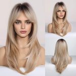 Shoulder-Length Golden Curly Wig