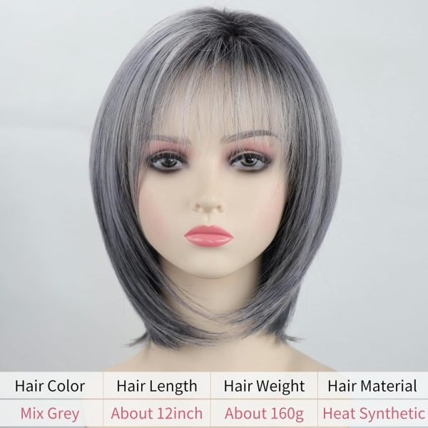 Short, grey and white mixed tone