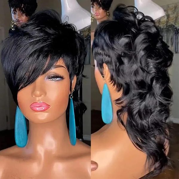 Retro mullet wig