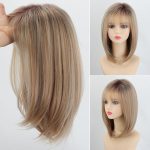 14-inch gradient gold highlighted wig