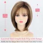 Brown layered medium-length bob wig