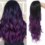 Gradient Purple Long Curly Wig