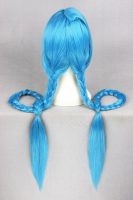 Halloween Cosplay Wig, 120cm (47") Long, Blue, Thick Synthetic, Party Wig with 2 Braids, for Men & Women