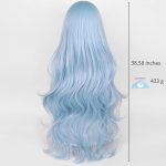 Mermaid Ice Blue Wig for Costume Cosplay, Includes Hairpin, Anime Long Curly Fluffy Halloween Wig, with Wig Cap