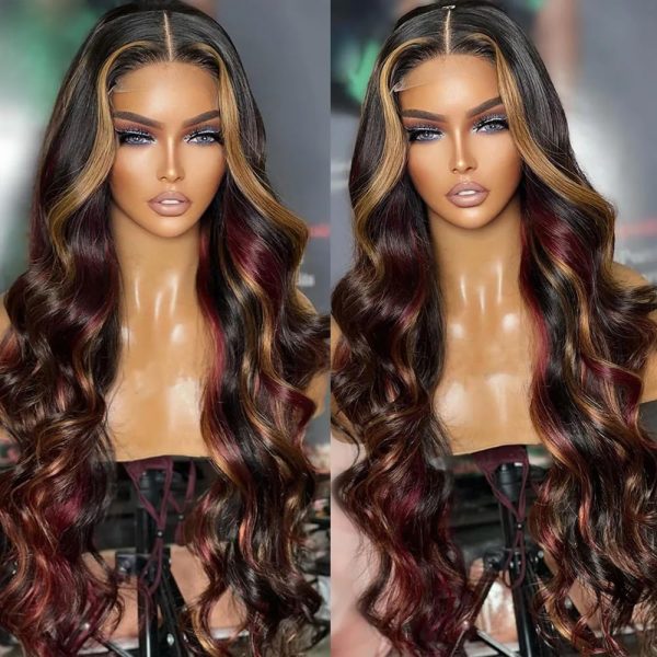 Dark Burgundy Glue-Free Long Deep Wavy Wig