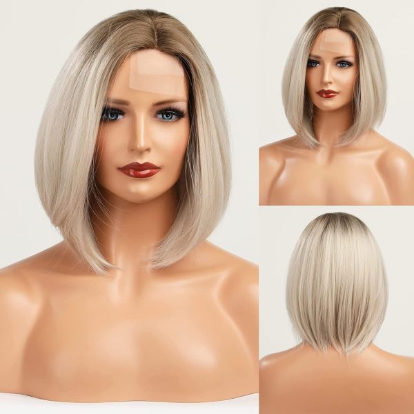 Gradient gold shoulder-length wig