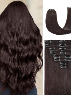 20" Seamless Silky Straight Human Hair Clip-Ins