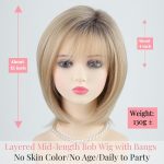 12-inch gradient gold bob wig