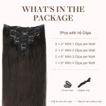 18" 120g Real Human Hair Clip-Ins, 7Pcs Dark Brown