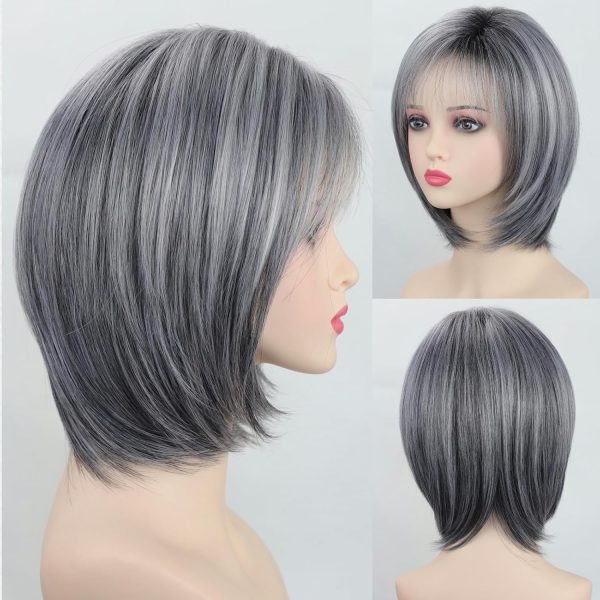 Short, grey and white mixed tone