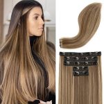 24" Synthetic Lace Weft Clip-Ins, Chocolate/Golden Blonde
