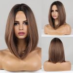Sand brown shoulder-length bob wig
