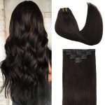 18" 120g Real Human Hair Clip-Ins, 7Pcs Dark Brown