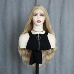 Gold Long Center-Parted Wavy Wig