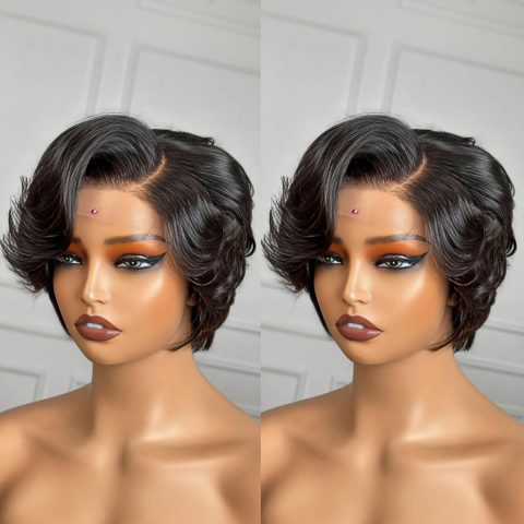 Lace closed pixie cut wig