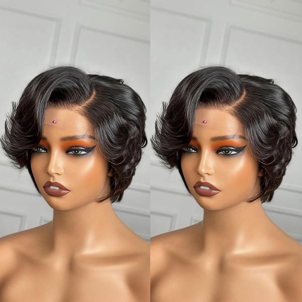 Lace closed pixie cut wig