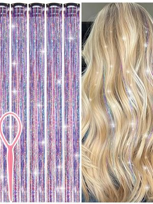 24" Dreamy Colorful Hair Tinsel Clip-Ins Kit